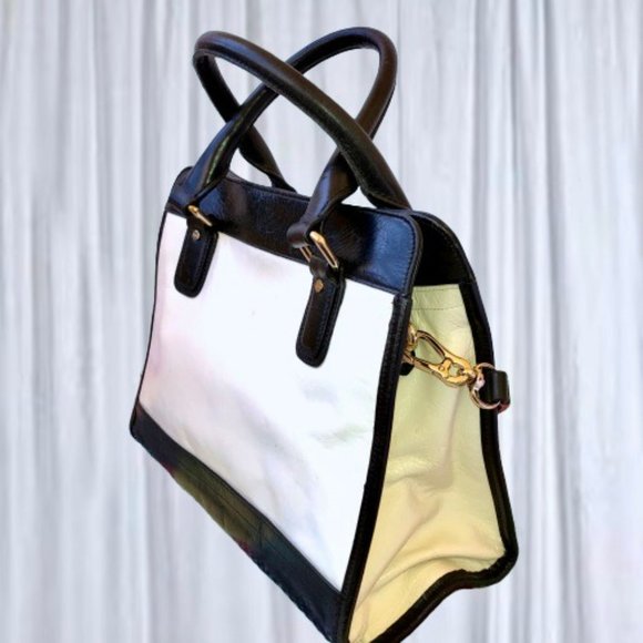 Cole Haan Leather Handbag Satchel Double Handles Detachable Crossbody St… - Picture 9 of 14